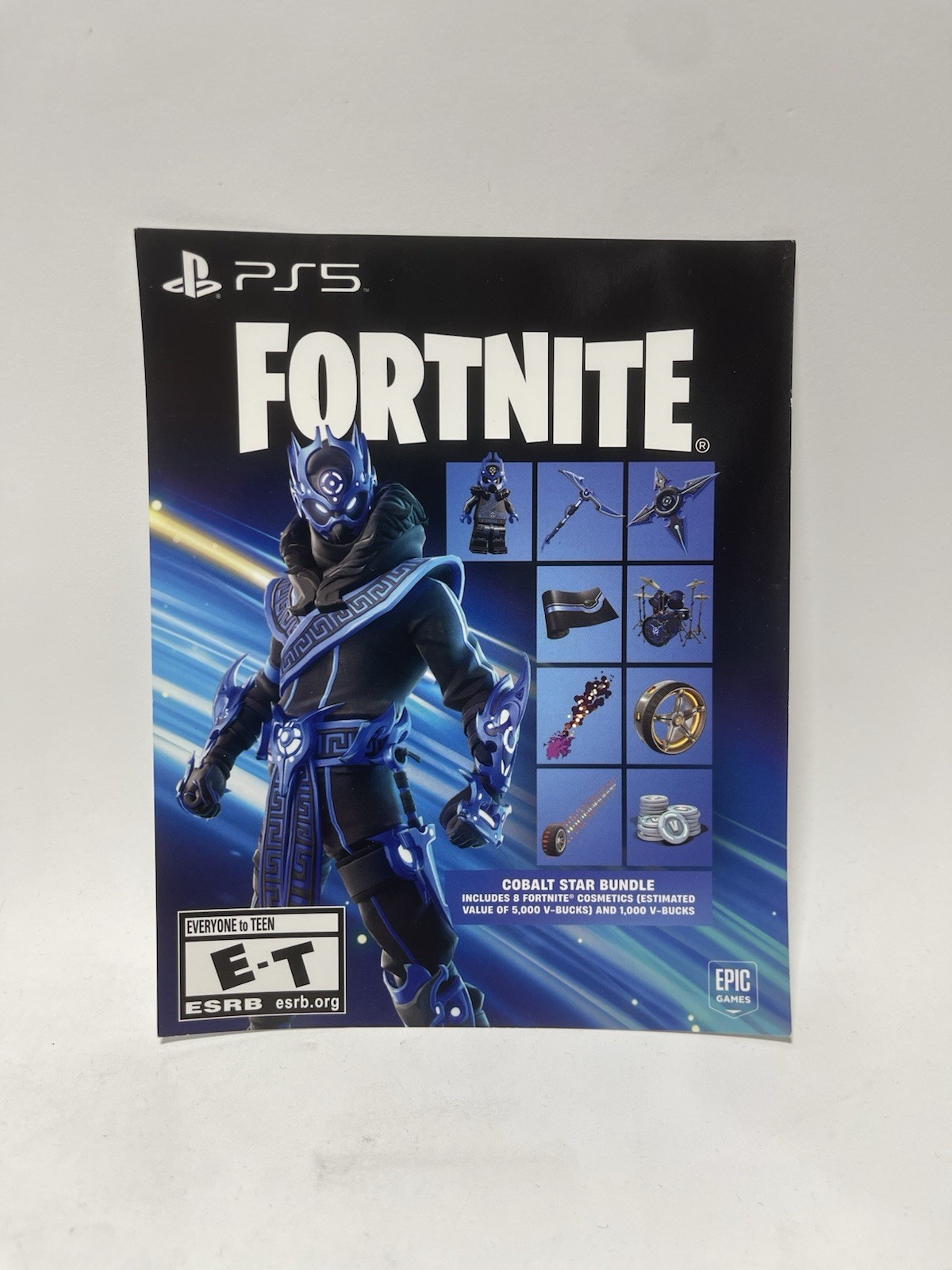 Fortnite Cobalt Star Bundle Code + 1000 V Bucks (Unscratched) PS5 NEW!