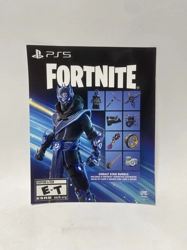 Fortnite Cobalt Star Bundle Code + 1000 V Bucks (Unscratched) PS5 NEW!