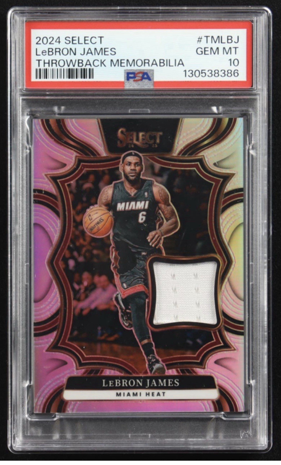 2024 Select Throwback Mem LeBron James Game Worn Patch #TMLBJ PSA 10 GEM MINT