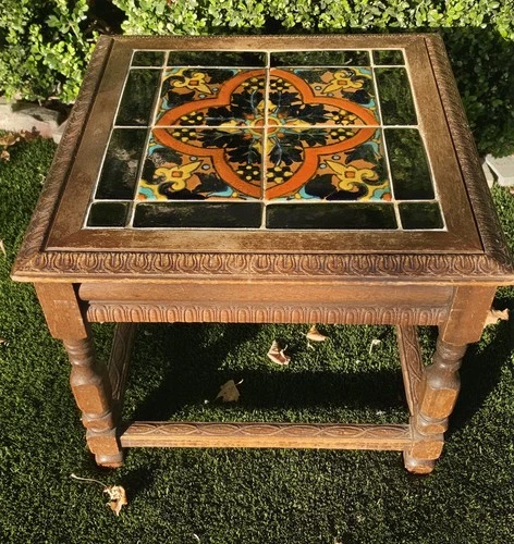 Antique California Pottery Catalina Island Pottery Taylor Tilery Tile-Top Table