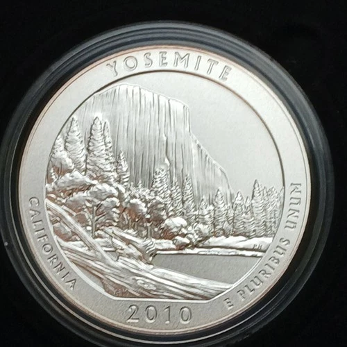 2010 ATB Yosemite National Park California 5 Oz .999 Silver Coin In Capsule UNC