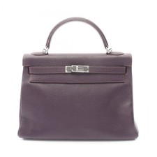 HERMES Kelly 32 Handtasche Clemence Leder Lila Gebraucht Damen SHW E Ohne Riemen