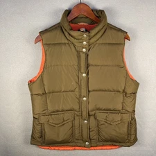 J Crew Puffer Vest Mens Medium Green Pockets Warm Outdoor Hunting City