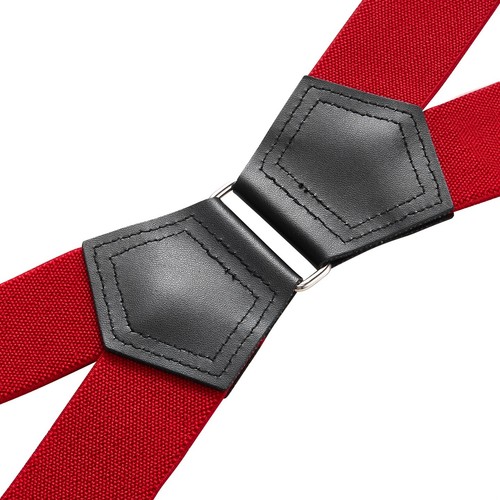 Buyless Fashion Suspenders Mens - 48" Elastic Adjustable Straps 1 1/4" - X Shape - Picture 31 of 91