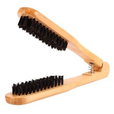 Double-Sided Bristle Hair Brush Wooden Straightening  Smoothing Brush