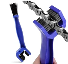 Bike Chain Durable Cleaning Tool 3-Sided Brush Nylon Bristles Blue