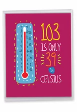 1 Big Funny 103rd Milestone Birthday Card 8.5"x11" w/ Env. Jumbo 103 In Celsius