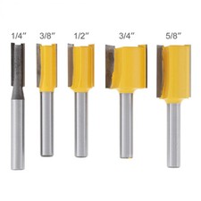 5Pc Straight Dado Router Bits Set 1/4 Inch Shank Trimming Cutter For Woodworking
