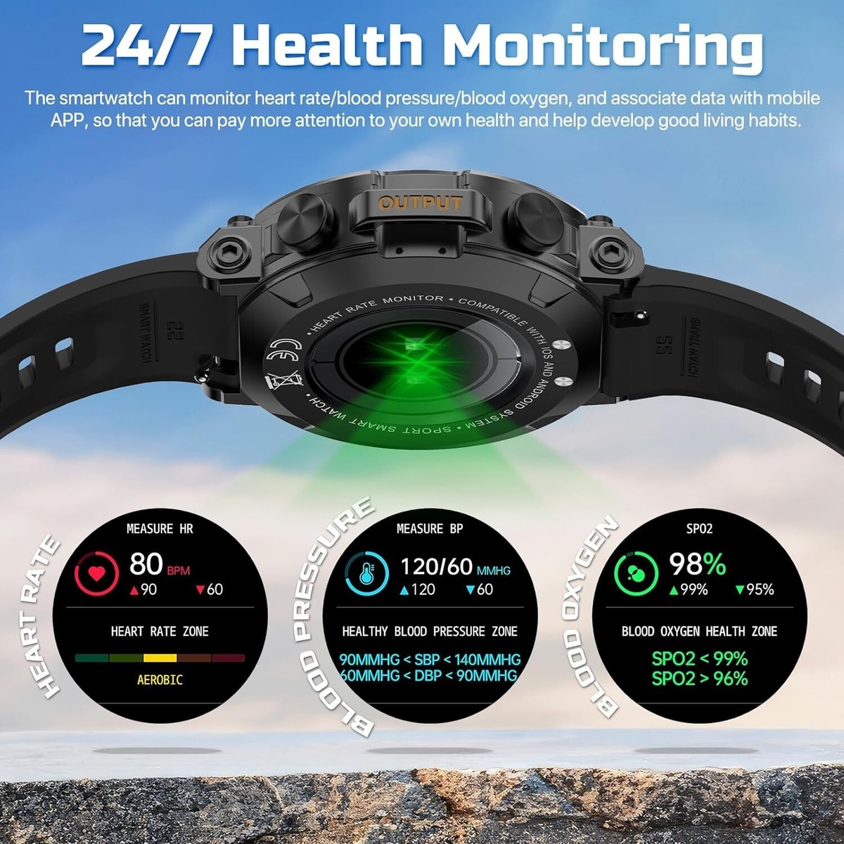 Smart Watch for Men for iOS and Android 1.39” IPS Waterproof 107