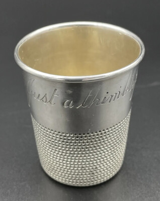 Webster Sterling Silver “Only a Thimble full” Shot Glass No