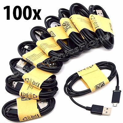 Lot of 100 Micro USB data sync cable cord for Android Cell Phone universal