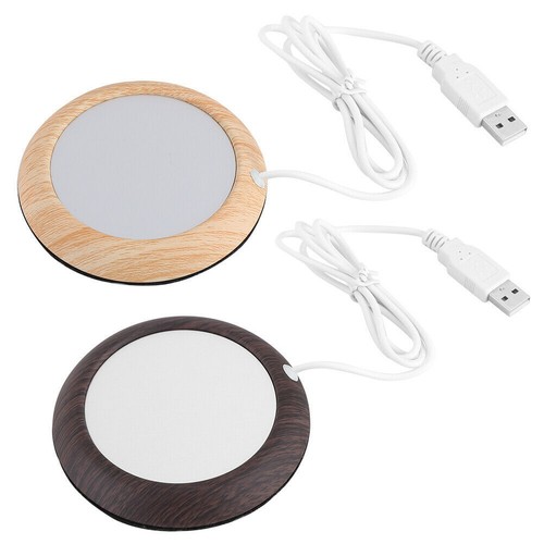Coffee Warmer 4 Inch USB Coffee Mug Warmer - Wood Grain Heating Mat, Keeps  Drinks At 176F/80C Constant Temperature Cup Warmer