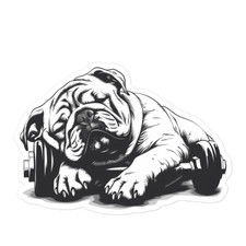 Bulldog Dog Sticker Puppy Sport Unique Design Sticker Print Adorable Gift Decal