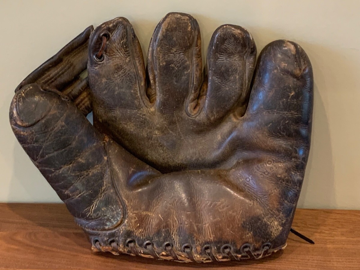 Rawlings Bill Doak 野球グローブ VTG 1920s BILL DOAK Rawlings 5BD Split Finger IMP Model Baseball