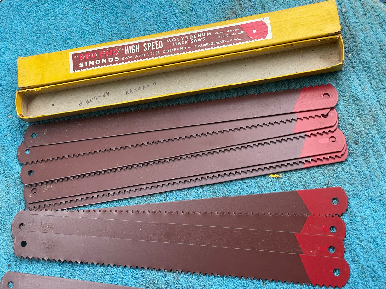 Simonds Red End Power Hacksaw Blades 14” 1 1/4” 4tpi box Of 12 NOS USA