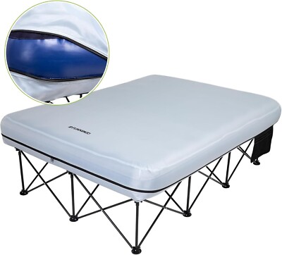 Bequemes Doppel Luftbett Camping Camping Tragbar Reise Gast + Gestell Luftmatratze