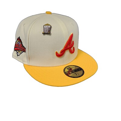 New Era Fitted Hat Cap 7 1/2 Atlanta Braves Exclusive Patch Average Joe's Gym
