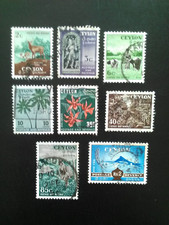 CEYLON PART SET OF 8 USED STAMPS 1951 LIFE & TEMPLES 2c - R.2.