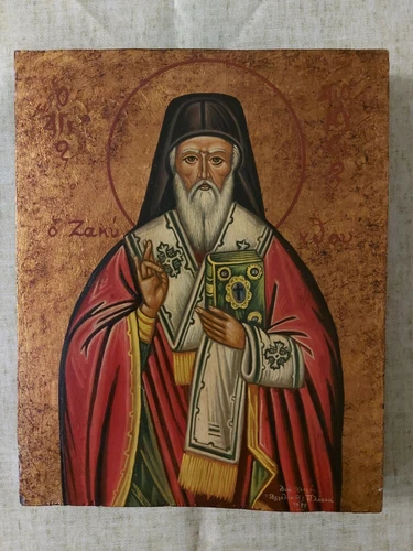 Antique Greek Orthodox Byzantine Icon Saint Dionysios Hand painted!!!!!