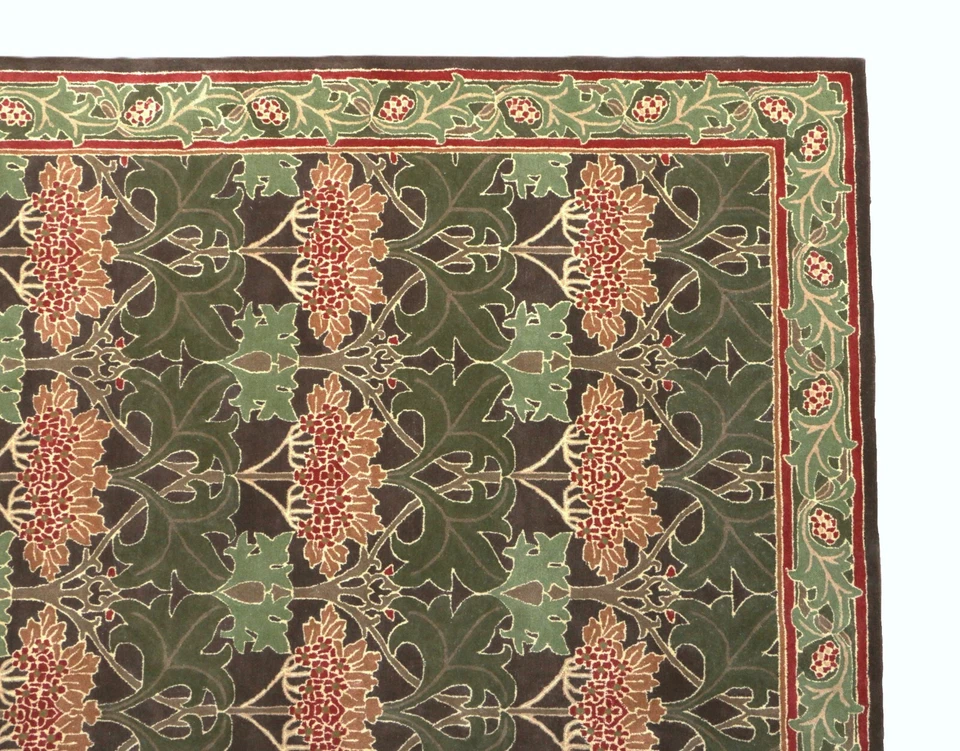 William Morris Cecil Green Traditional Oriental Wool Area Rugs & Carpet - Image 4 of 4