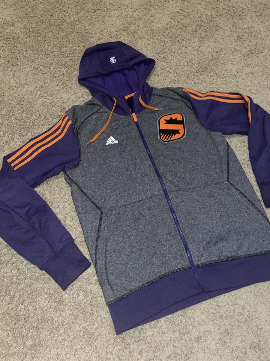 VTG Adidas Phoenix Suns Zip up Warm up Jacket 07 13 Gray Purple