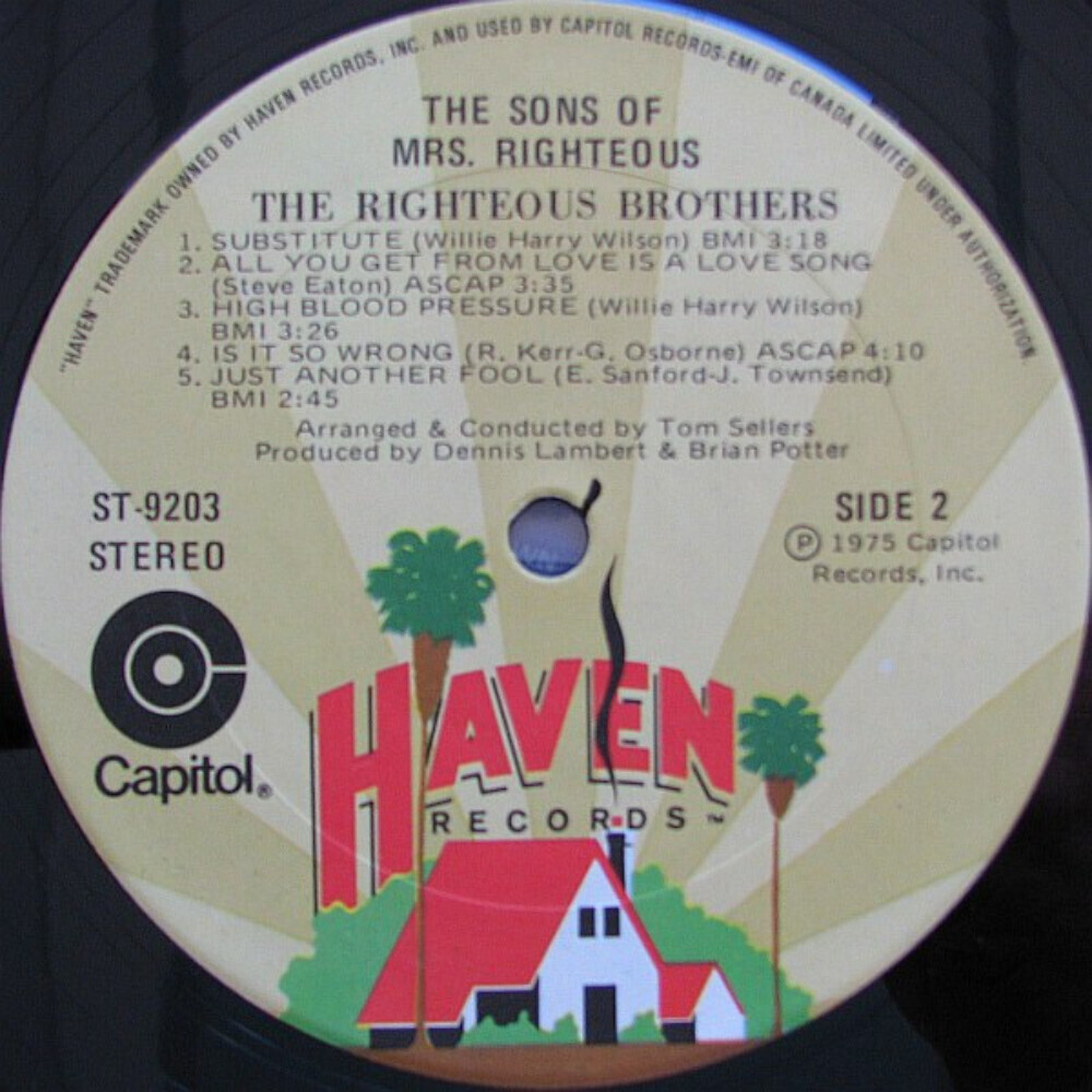 AOR LPレコードTHE SONS OF MRS. RIGHTEOUS The Righteous Brothers – The Sons Of Mrs. Righteous – Vinyl