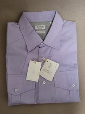 995 Brunello Cucinelli Mens Western Cotton Shirt Sz:US S/48 EU.Made In Italy
