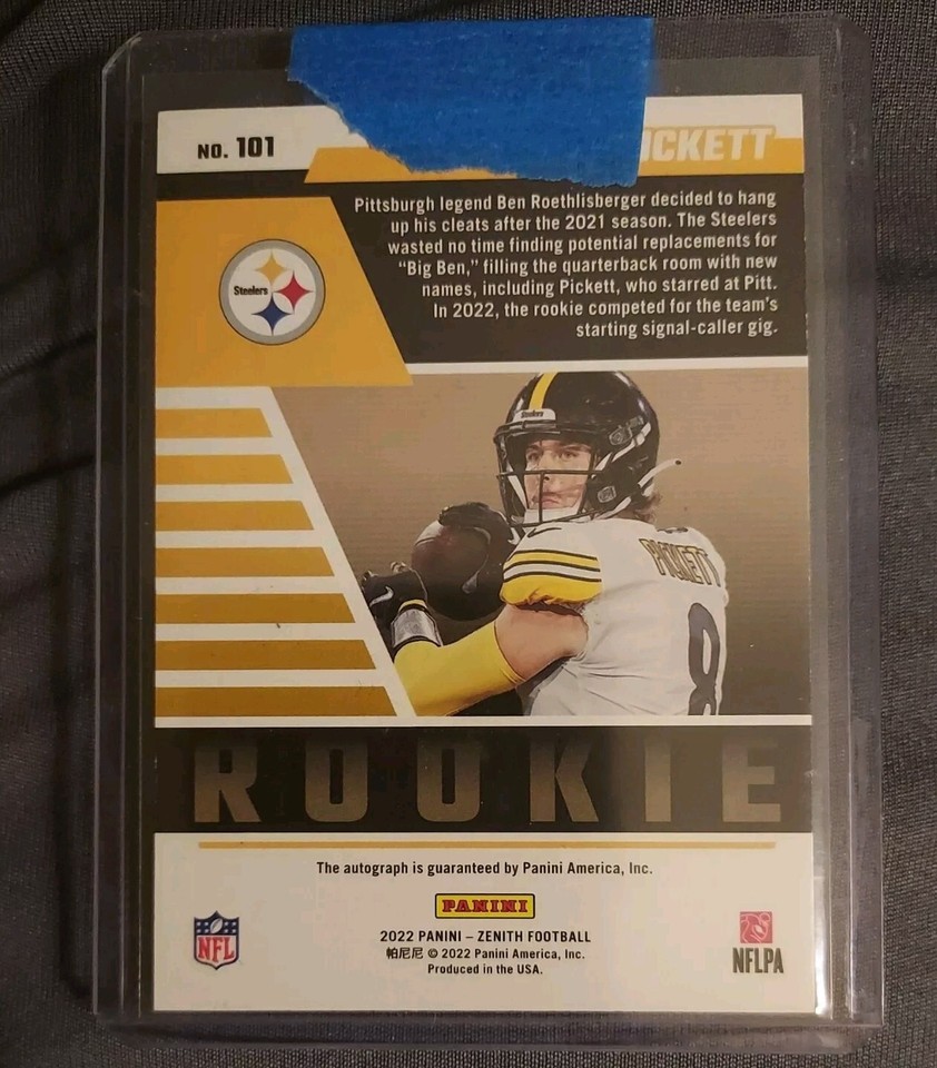 Kenny Pickett 2022 Panini Zenith Rookies No Huddle Auto 101 Rookie RC