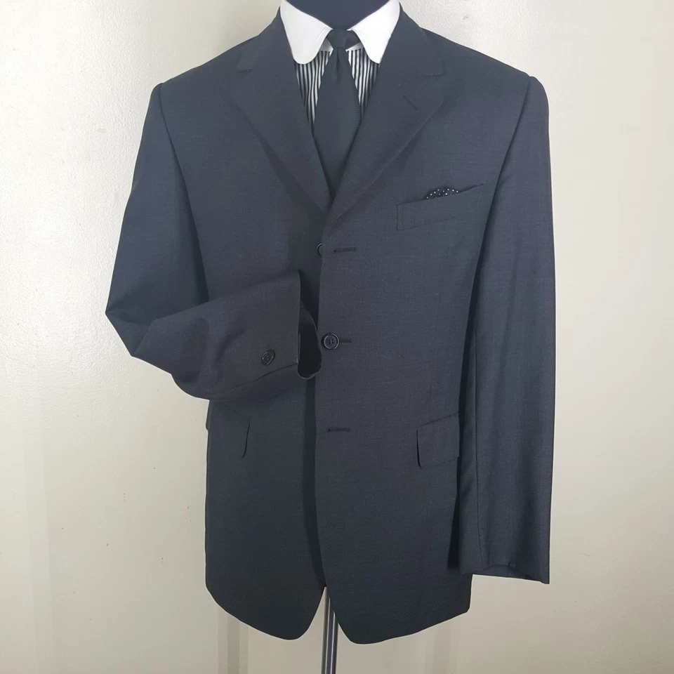 Blazer/abrigo deportivo gris ROMEO GIGLI 3 Btn ventilaciones laterales 4 estaciones lana 40 regular  Foto 4 de 4