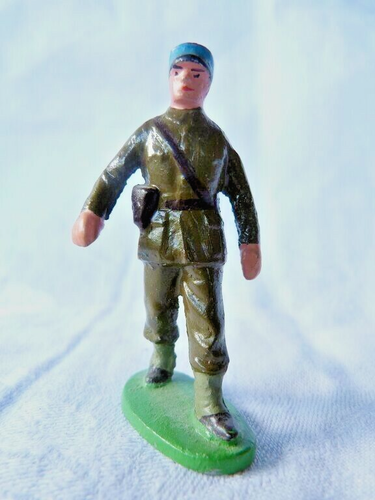 Soldat Quiralu Militaria - 2 Personnages Soldat Américain GI, échelle 1/32, Aluminium, Occasion Années 1950