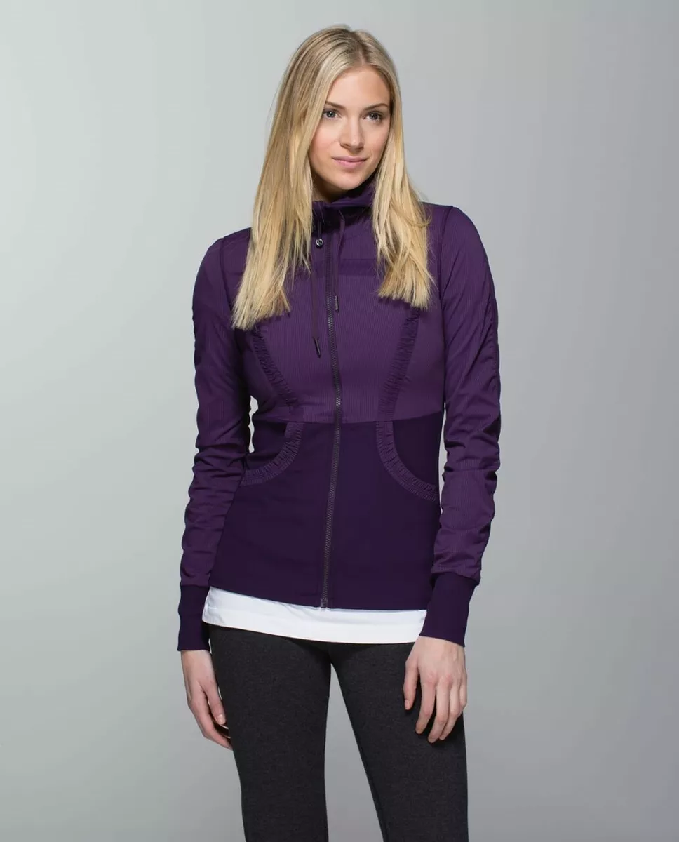 NEW LULULEMON Dance Studio Jacket 2 4 Deep Zinfandel Purple Reversible