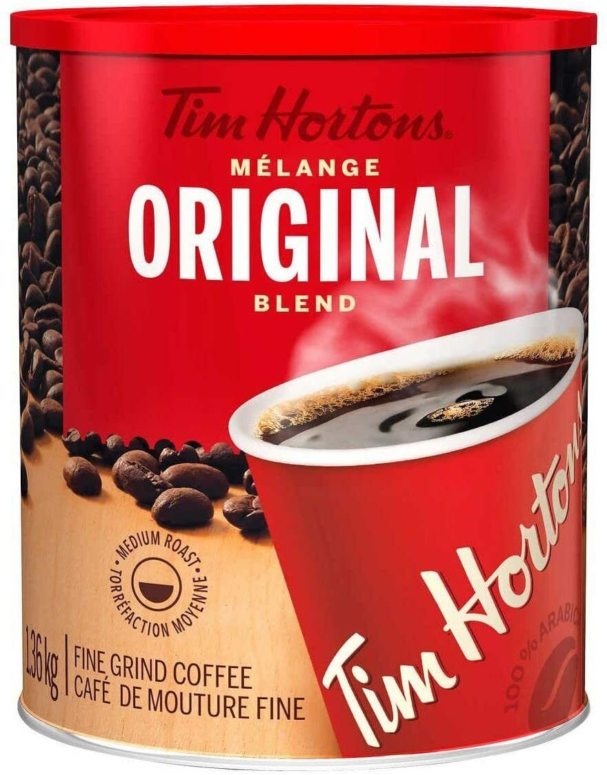 Tim Hortons Coffee Original Blend, Medium Roast Extra Large 1.36Kg/ 48Oz  -Canada