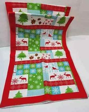 Christmas Table Runner 17 x 108 Holiday Collection Red White 100 Cotton New