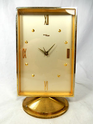 Schöne IMHOF Tischuhr Wecker alarm table clock Swiss made 8 days working 592 Gr.