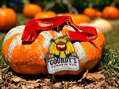 Gourdy's Pumpkin Run 2020 Finishers Medal With Orange Ribbon