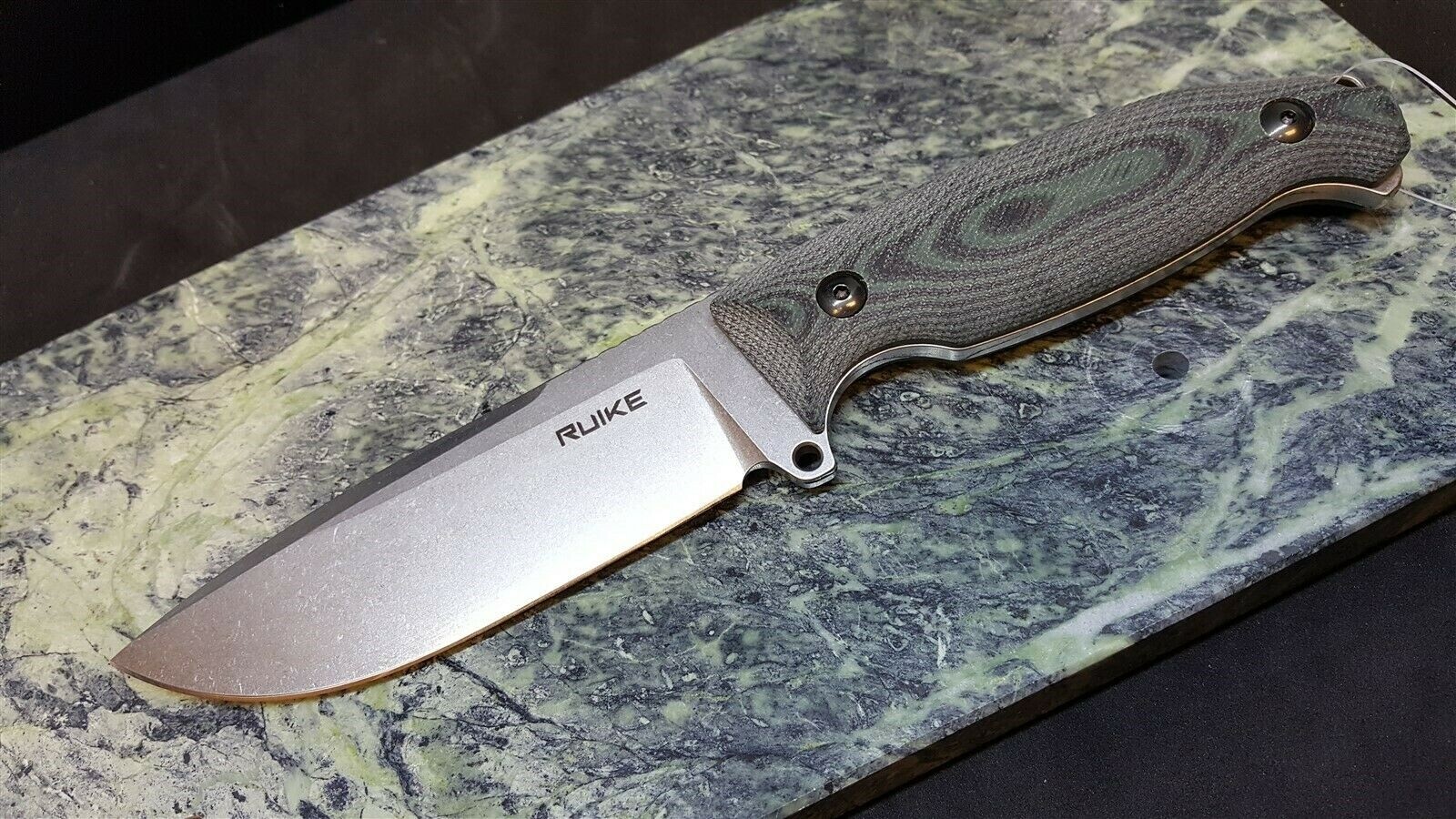 RUIKE Jager F118 Green G10 Handle Stonewashed Fixed Sandvik Blade Knife