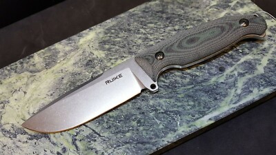 RUIKE Jager F118 Green G10 Handle Stonewashed Fixed Sandvik Blade Knife W Sheath