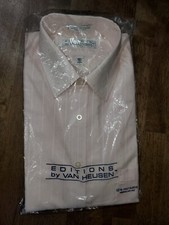 Vintage Editions Van Heusen Pink Stripe Half Sleeve Reg Fit Dress Shirt 15 1/2