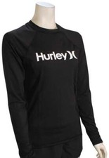 HURLEY Boy's L/S Rashguard DRI FIT OAO SURF SHIRT - Black - Medium - NWT