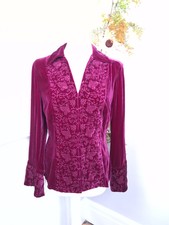 Stunning Kaliko Pink Embroidered Silk Mix Velvet Jacket Sz 12