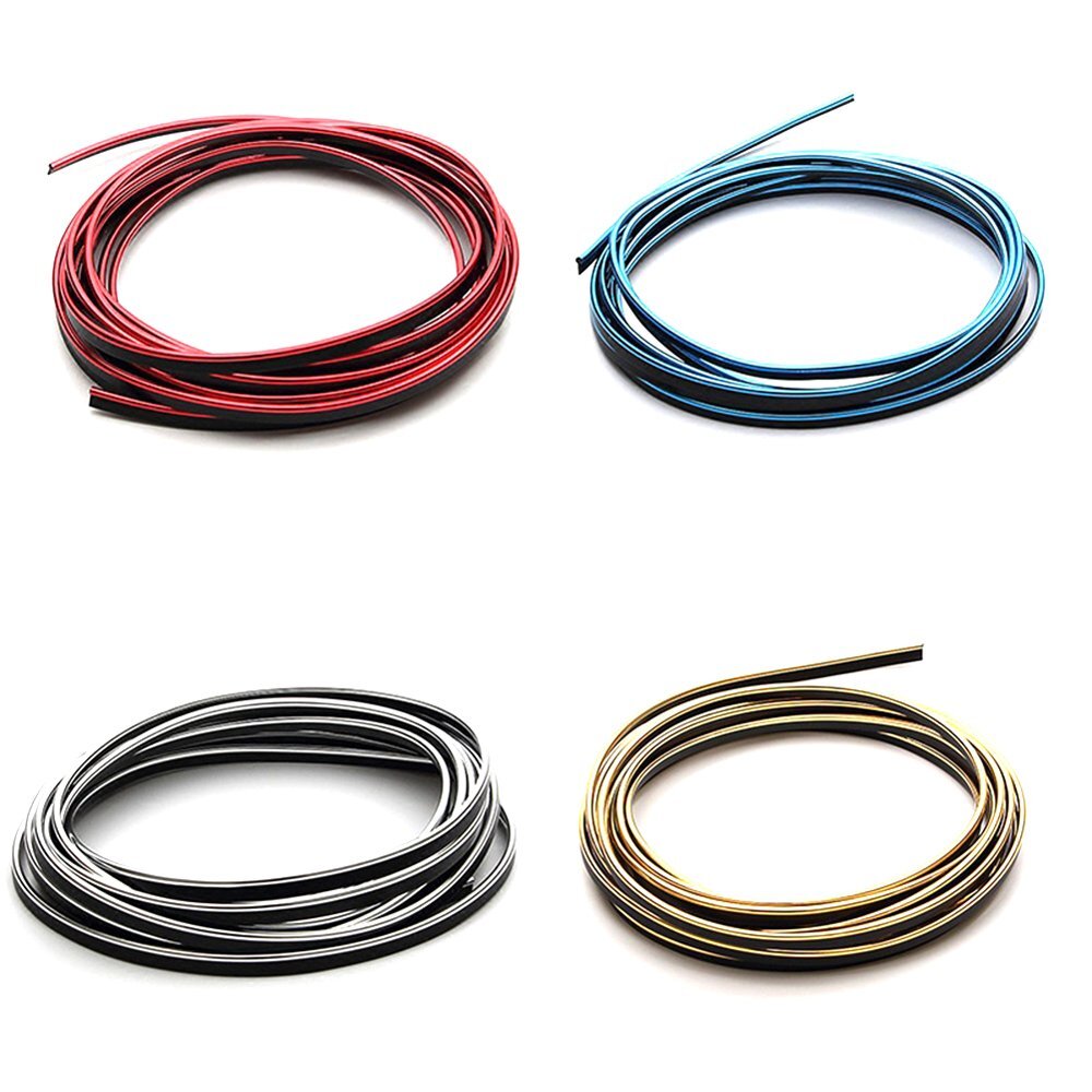 5M DIY Interior Chrome Trim Universal Car Molding Strip Flexible Line Decoration