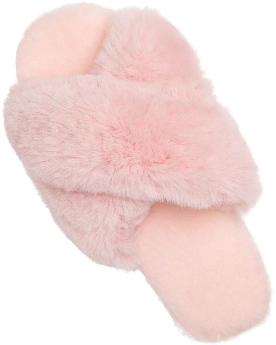 Plush Criss-Cross Slippers  Soft slippers, Faux fur slippers