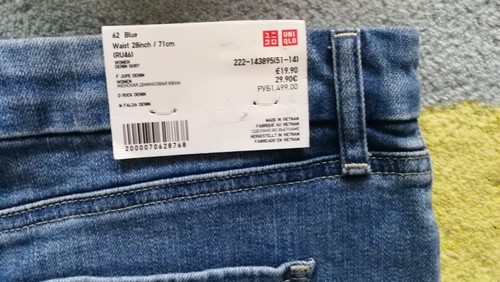 UNIQLO JEANS PENCIL SKIRT LIGHT BLUE WASHED OUT DENIM CLASSIC SIZE 28 UK NEW - Picture 4 of 6