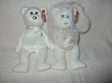 VINTAGE TY Beanie Baby, HERS & HIS the Bride & Groom Bears  RARE   BRAND NEW