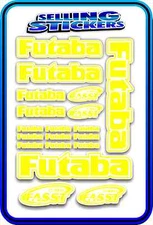 FUTABA SERVO RADIO RX TX 2.4G FLIGHT REMOTE CONTROL STICKERS FASST YELLOW WHITE