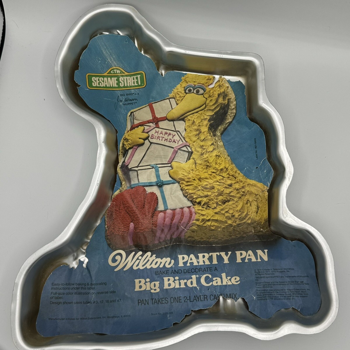 Vintage 1978 Muppets Sesame Street Big Bird Birthday Cake Pan Wilton - Main Image