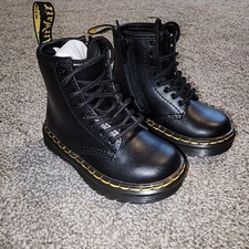 Dr. Martens Zavala T Lamper Boots Child Size 7 Side Zip Black- Great Cond.