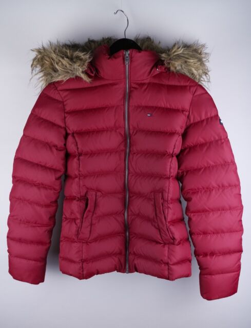 Tommy Hilfiger Denim Women Down Padded Jacket Casual Windproof Red size XS UK6