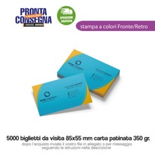 5000 Biglietti da Visita carta 350gr Fronte Retro biglietti a colori cartoncino