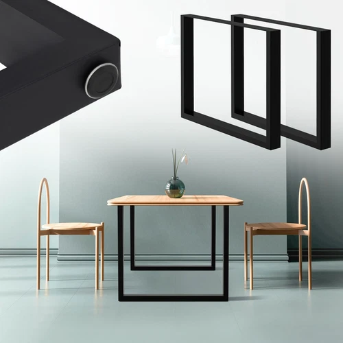 Tischbeine Tischkufen Tischgestell Tischuntergestell Stahl 80 x 72 cm Schwarz